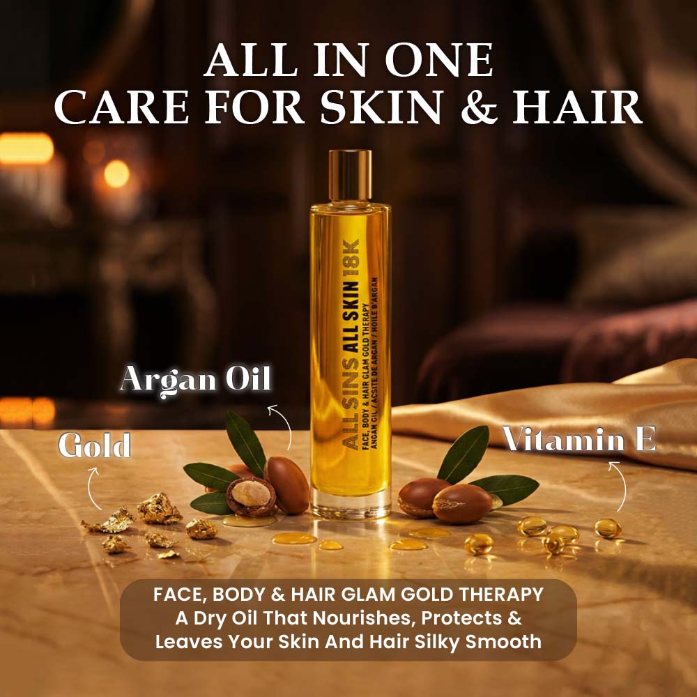 FACE, BODY & HAIR GLAM GOLD THERAPY 100 ML ALL SINS